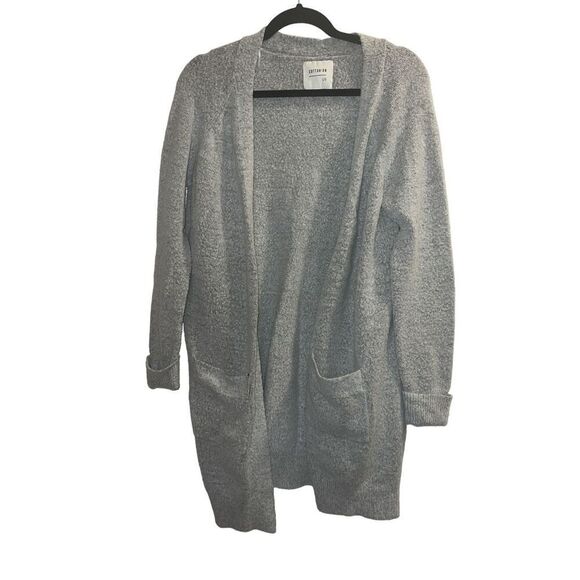 ✨Cotton On Light Gray Long Open Pocket Sz Large  Cardigan✨ - Picture 2 of 6